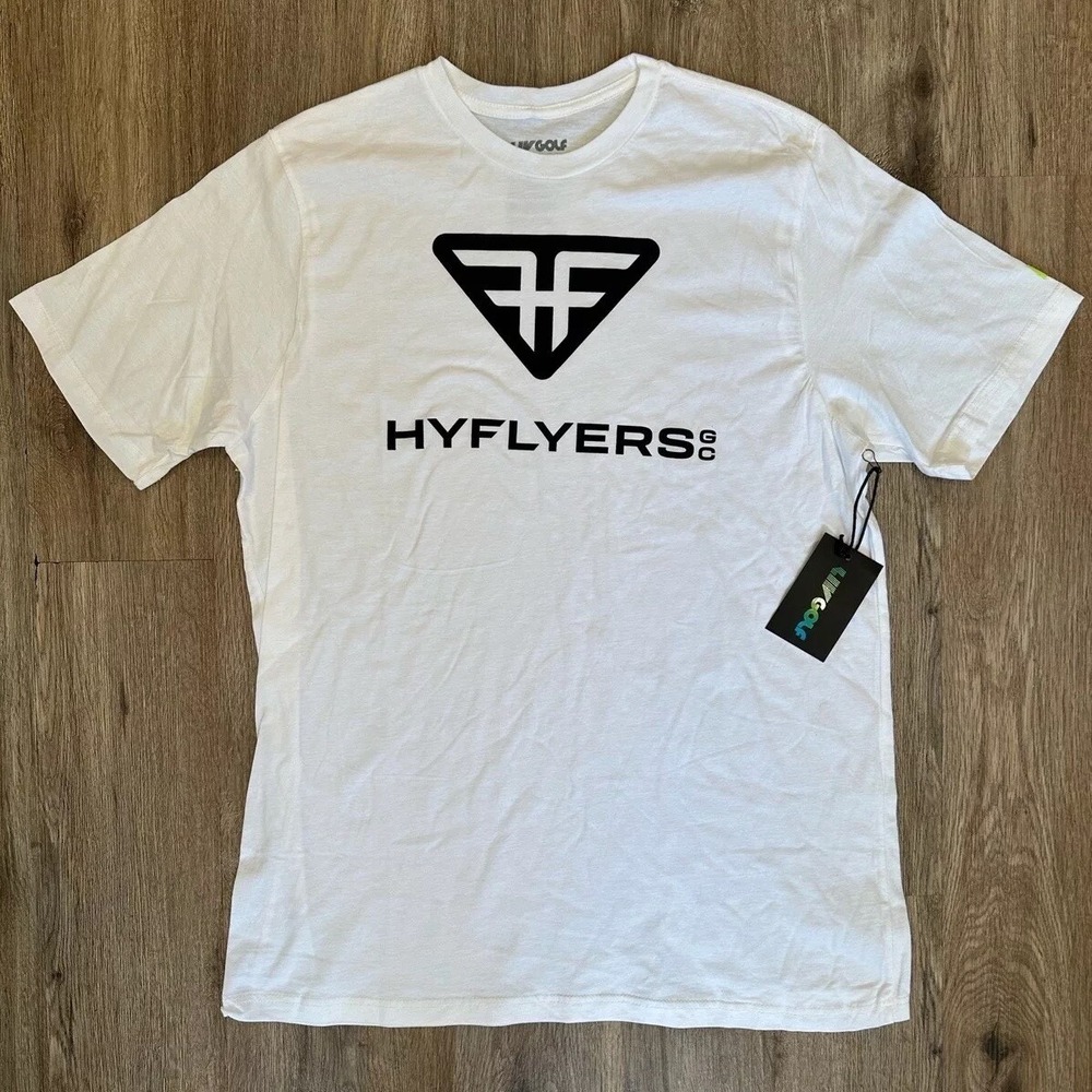 NWT LIV Golf HYFLYERS GC White Logo T Shirt Phil Mickelson / Men's Size Small